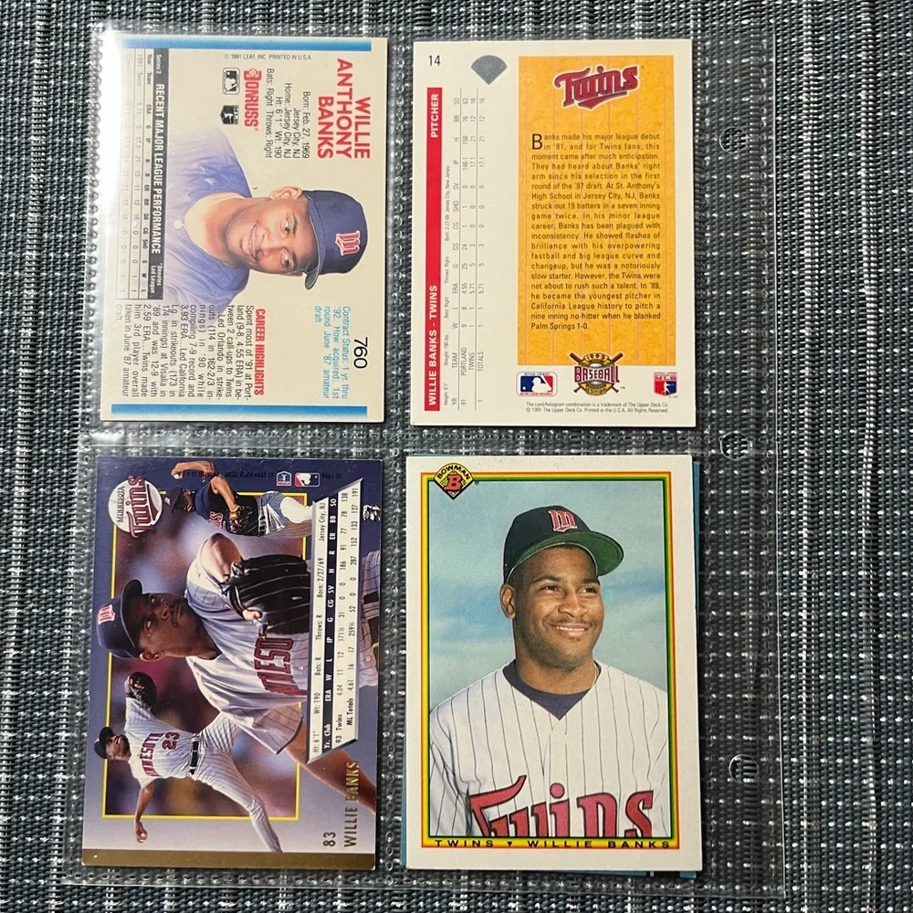 ⚾️ Willie Banks Baseball Sports Trade Cards, Lot of 5 Includes Star Rookie Card